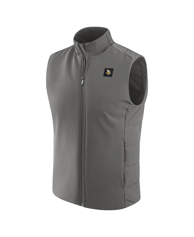 J. Palmer Men's Graphite Minnesota Vikings Front Office Full-Zip Vest