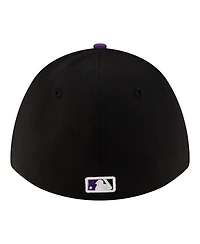 New Era Men's Black Colorado Rockies Alternate Player Replica 39THIRTY M-Crown Flex Hat