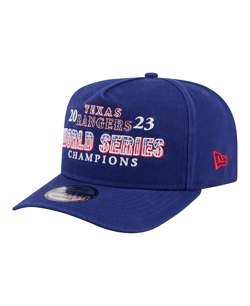 New Era Men's Royal Texas Rangers 2023 World Series Champions Historic 9FIFTY A-Frame Snapback Hat