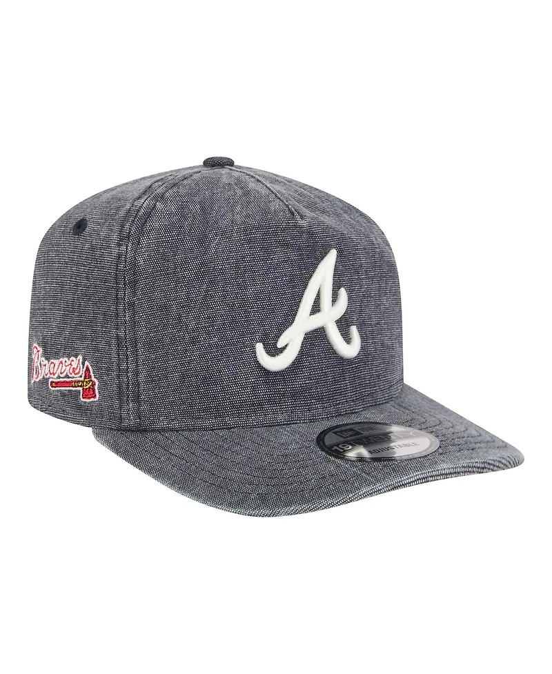 New Era Men's Navy Heather Atlanta Braves Denim Classic 19TWENTY Adjustable Hat