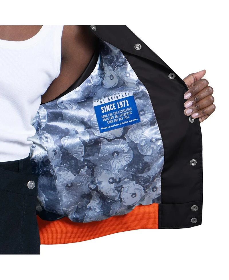 Starter Women's White/Black San Francisco Giants Blitz Varsity Raglan Full-Snap Satin Jacket