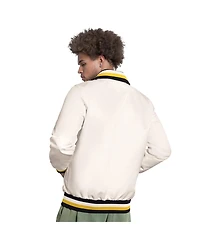 Starter Men's White Pittsburgh Pirates The Captain Cooperstown Logo Full-Zip Varsity Jacket