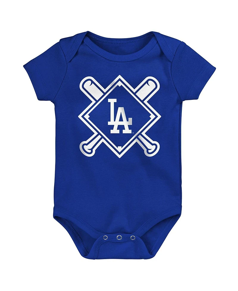Outerstuff Baby Boys and Girls 3-Piece Los Angeles Dodgers Home Plate Creeper Set