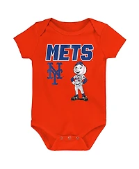 Outerstuff Newborn 3-Piece New York Mets Home Plate Creeper Set