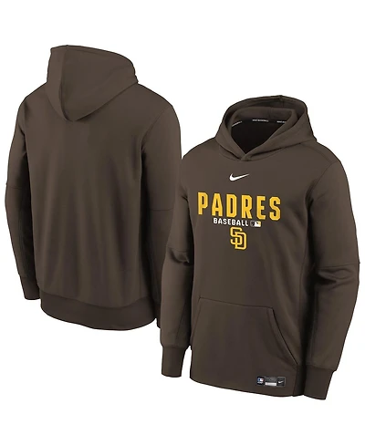 Nike Big Boys and Girls Brown San Diego Padres Authentic Collection Therma-fit Hoodie