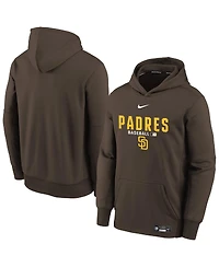 Nike Big Boys and Girls Brown San Diego Padres Authentic Collection Therma-fit Hoodie