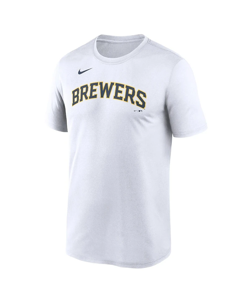 Nike Men's White Milwaukee Brewers New Legend Wordmark Dri-fit T-Shirt