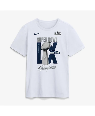 Nike Men's White Seattle Seahawks Super Bowl Lx Champions Lombardi Trophy T-Shirt
