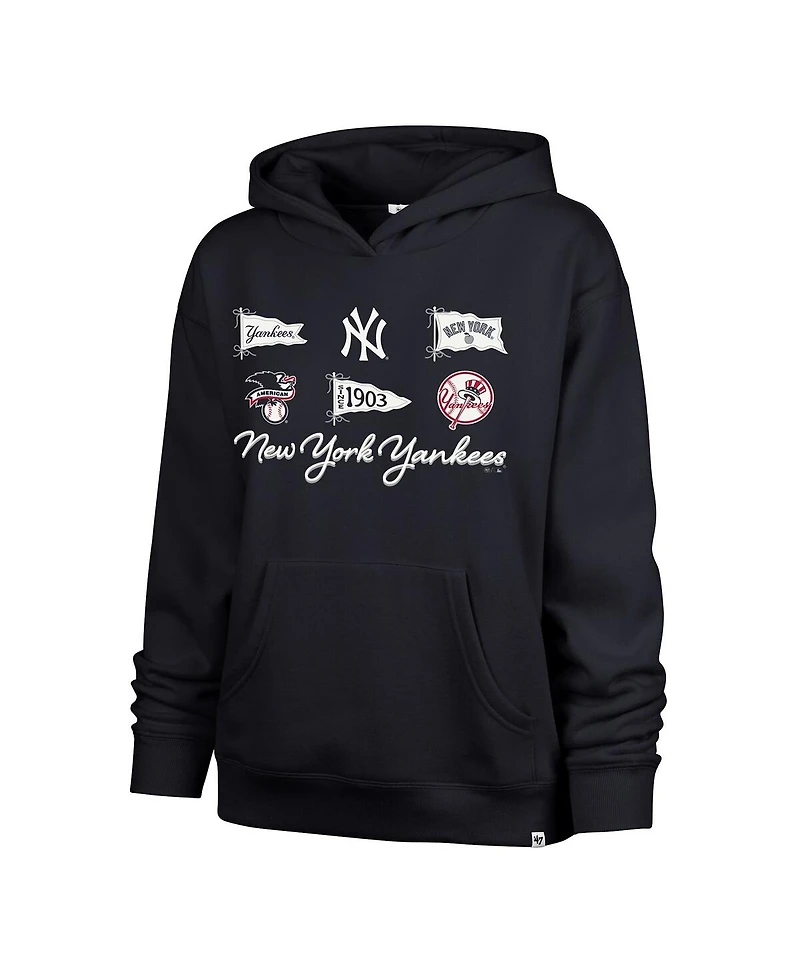 '47 Brand Women's Navy New York Yankees Bow Banners Naomi Hoodie