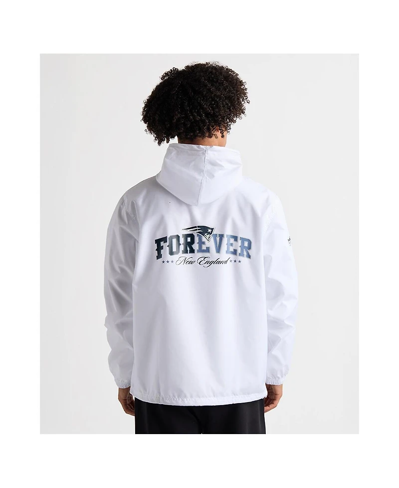 Charles River x New England Men's Patriots White Pack-n-Go Half-Zip Hoodie