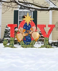 Designocracy Joy Angels Wooden Outdoor Decoration