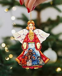 Designocracy Guardian Angel Wood Ornament, Set of 3