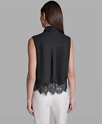 Bcbg Women's Sleeveless Tie-Neck Top