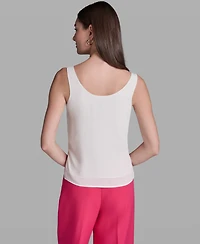 Bcbg Women's Solid Sleeveless Scoop Neck Woven Top