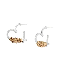 Robert Lee Morris Soho Two-Tone Heart Hoop Earrings