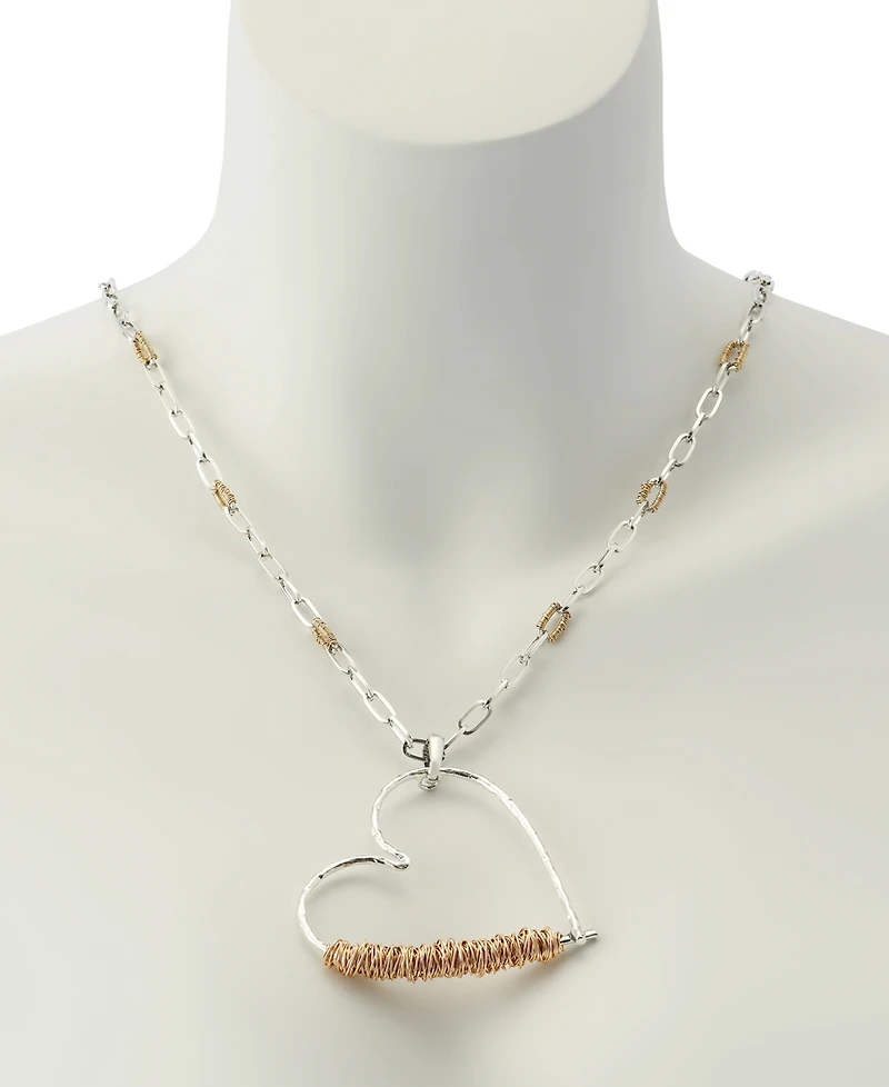 Robert Lee Morris Soho Two-Tone Heart Pendant Necklace