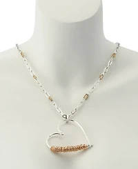 Robert Lee Morris Soho Two-Tone Heart Pendant Necklace