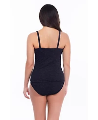 Krinkle Women's Chlorine Resistant Twist Bra Tankini Swimsuit Top