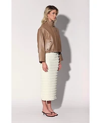 Walter Baker Women's Roman Funnel-Neck Lamb Leather Jacket