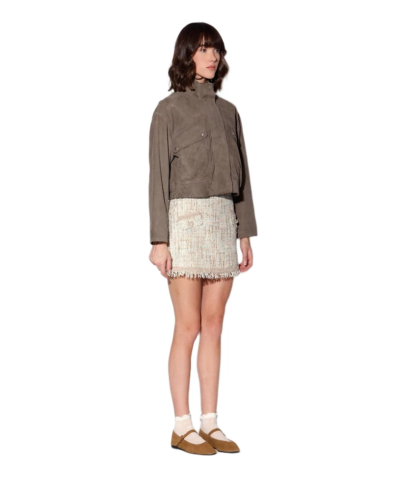 Walter Baker Women's Rihanna Suede Funnel Neck Jacket