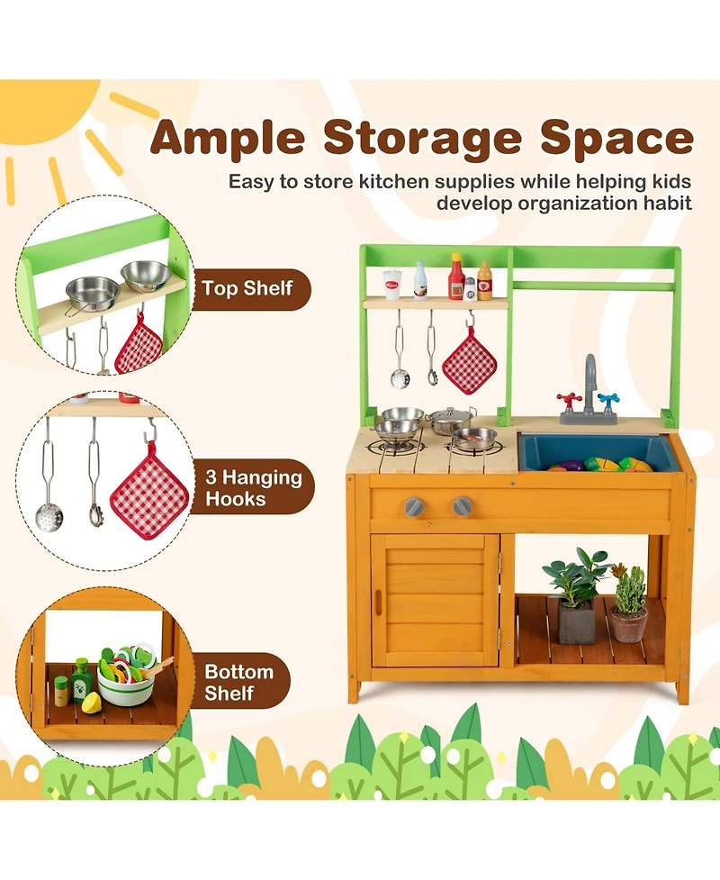 Mecale Outdoor Mud Kitchen Playset for Boys & Girls 3+ Years, Safe and Fun Pretend Toy