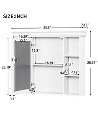 Sillysis 36'' Luxury Bathroom Vanity Set with Mirror Cabinet, Solid Wood & Mdf, Large Storage Shelf for Modern Bathrooms