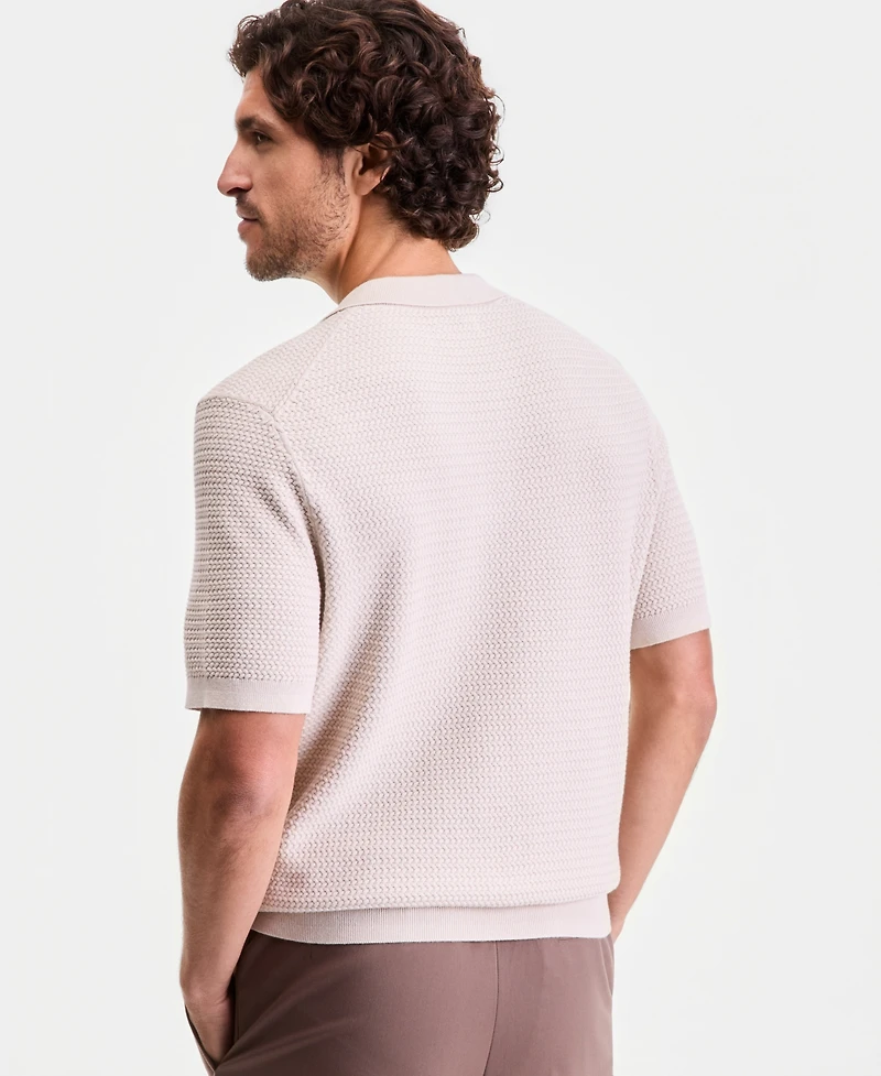 Alfani Men's Short-Sleeve Eyelet Sweater Shirt, Macy's Exclusive