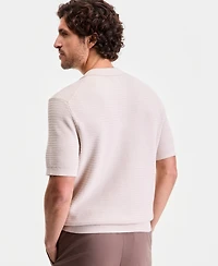 Alfani Men's Short-Sleeve Eyelet Sweater Shirt, Macy's Exclusive