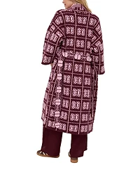 Raffya Women's Ally Abstract Print Long Line Cardigan