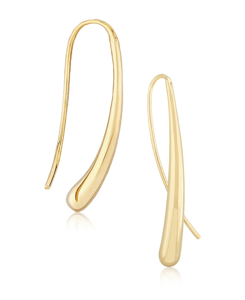 Fluid Teardrop Earrings Set in 14k White or Yellow Gold