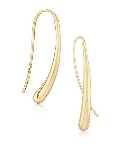 Fluid Teardrop Earrings Set in 14k White or Yellow Gold