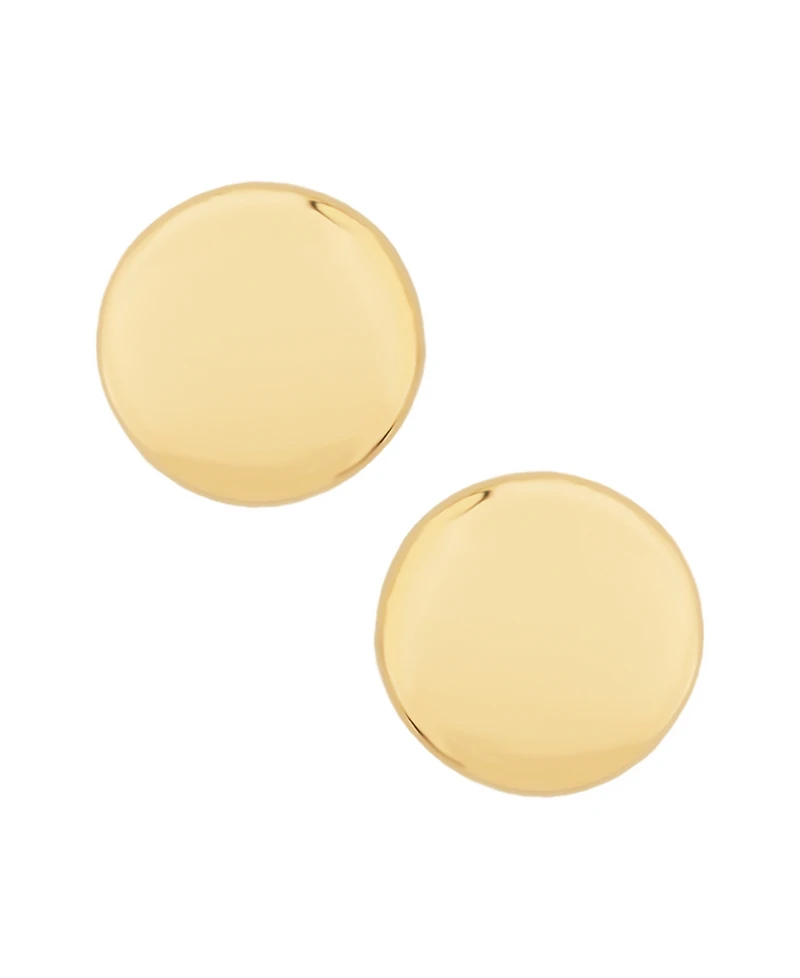 Flat Round Stud Earrings Set 14k Yellow Gold (8mm)