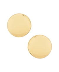 Flat Round Stud Earrings Set 14k Yellow Gold (8mm)