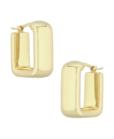 Bold Square Hoop Earrings Set in 14k Gold