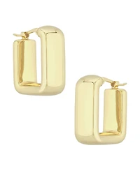 Bold Square Hoop Earrings Set in 14k Gold