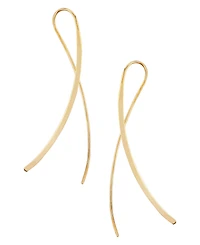 Cross Over Wire Sweep Earrings Set in 14k White, Yellow or Rose Gold