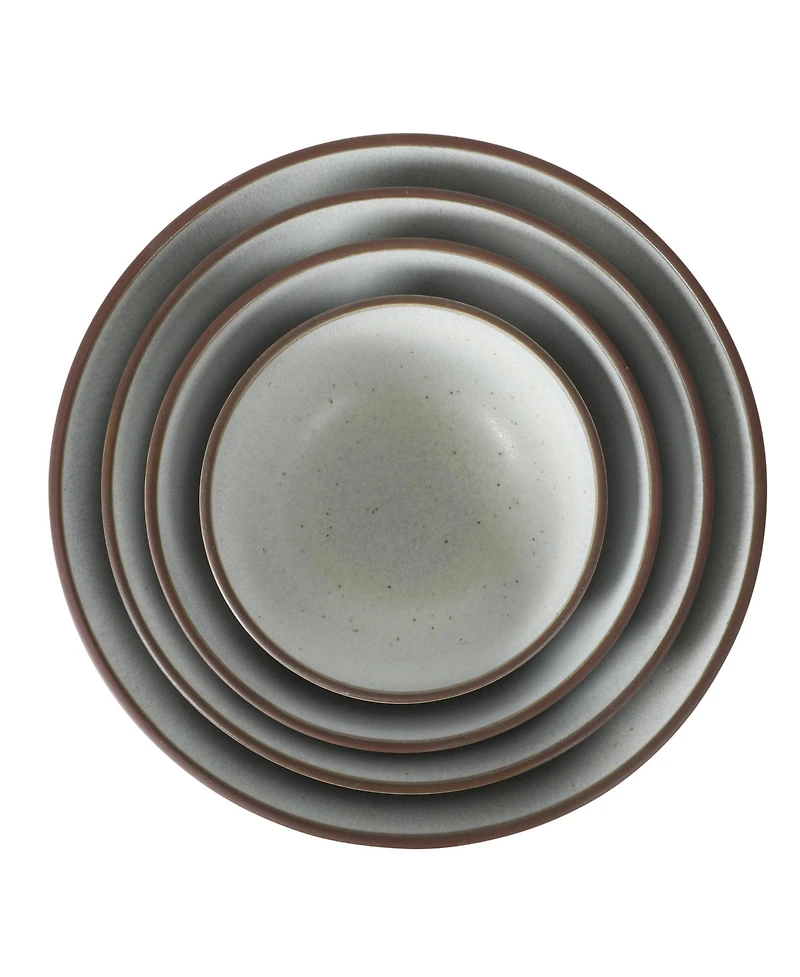 Gibson Home William Crest 4 Piece Nesting Serving Stoneware Reactive Bowl Set, 5”, 6.25”, 7.5”, 9”, Prep & Bowls