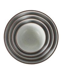 Gibson Home William Crest 4 Piece Nesting Serving Stoneware Reactive Bowl Set, 5”, 6.25”, 7.5”, 9”, Prep & Bowls
