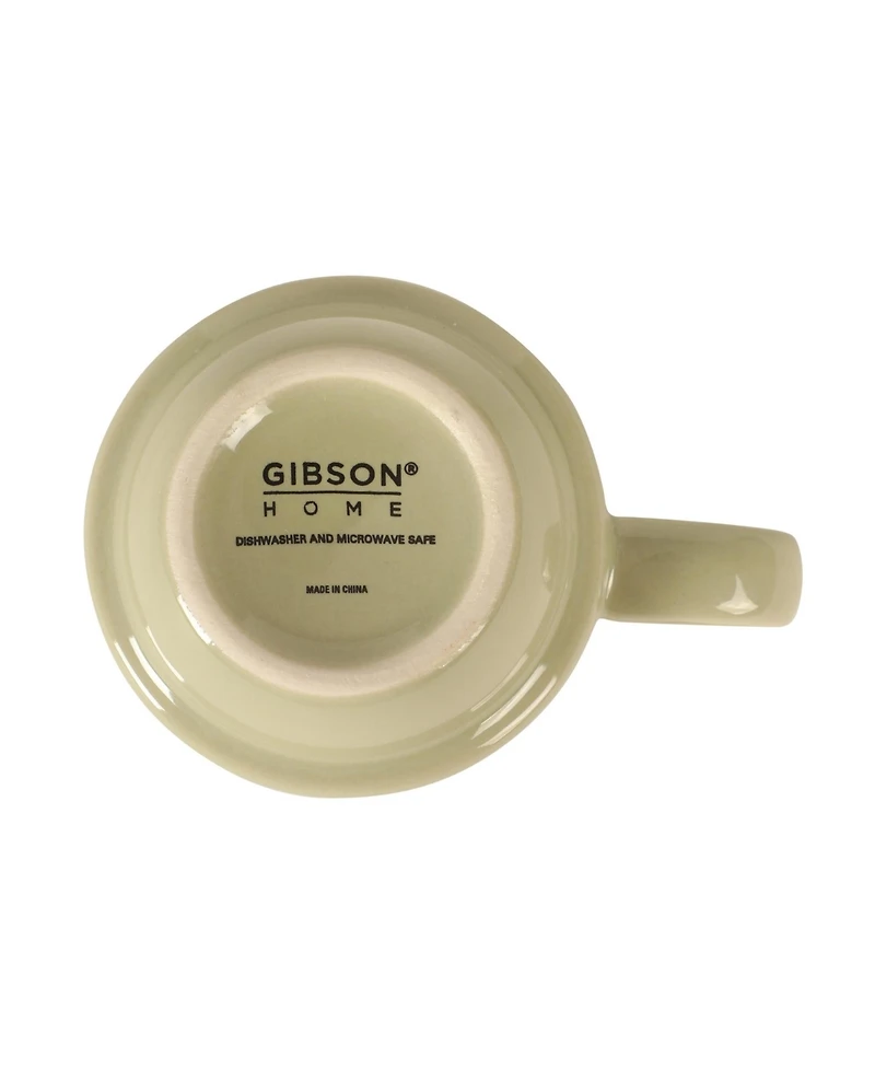 Gibson Elite Sensations 13 Piece Espresso Cup Set with Metal Rack, Stoneware Espresso Cups & Saucers, Stackable Coffee Set, Cafe Style