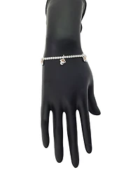 Disney Minnie Mouse Cubic Zirconia Tennis and Minnie Charm Bracelet