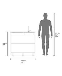 Fm Furniture Extremo Kitchen Storage Cabinet with 2 Doors and 3 Shelves.