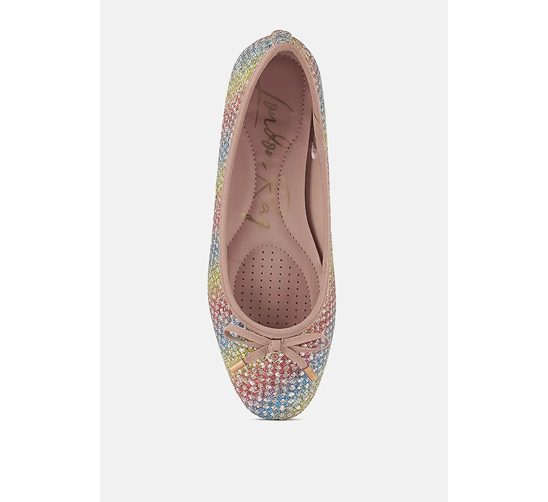 harriet glitter faux leather flat ballerinas