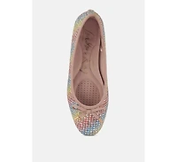 harriet glitter faux leather flat ballerinas