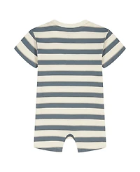 Calvin Klein Baby Boys' French Terry Striped Crewneck Romper