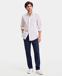 Alfani Men's Long-Sleeve Striped Button-Up Shirt, Macy's Exclusive - Linen Stripe Yd