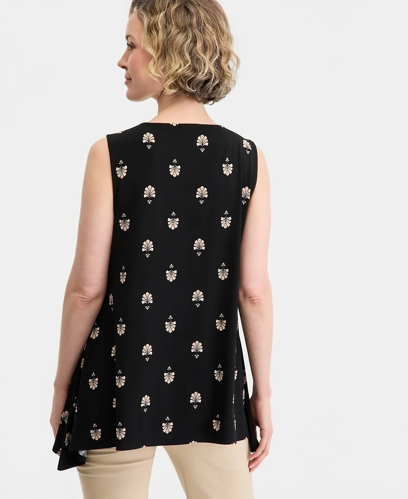 Jm Collection Women's Printed Sleeveless Vneck Knit Top, Macy's Exclusive