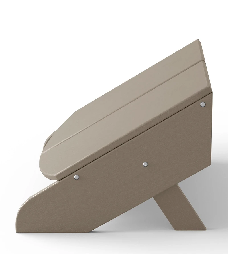 Outdoor Hdpe Modern Adirondack Chair with Folding Patio Ottoman and Cup Holder