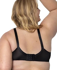 Curvy Couture Women's No Show Lace Unlined Underwire Bra