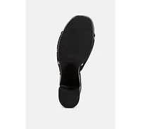 Cartera Suede High Block Heel Clogs Black