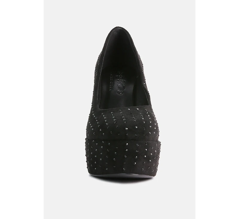 Poppins Womens Glinting Platform High Pumps